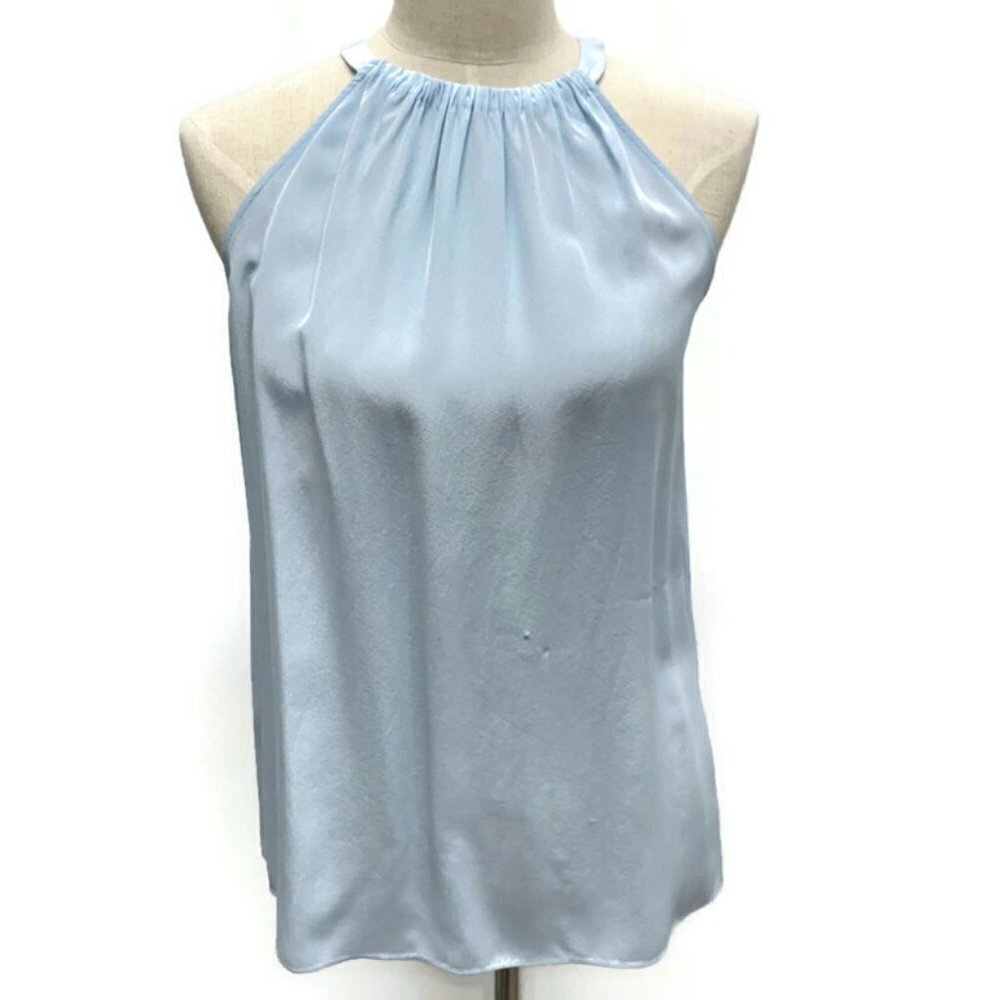 Diane Von Furstenberg Sky Blue Silk Sleeveless Top